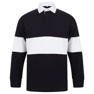 Front Row Adults Unisex Panelled Tag Free Rugby Shirt / Navy/White
